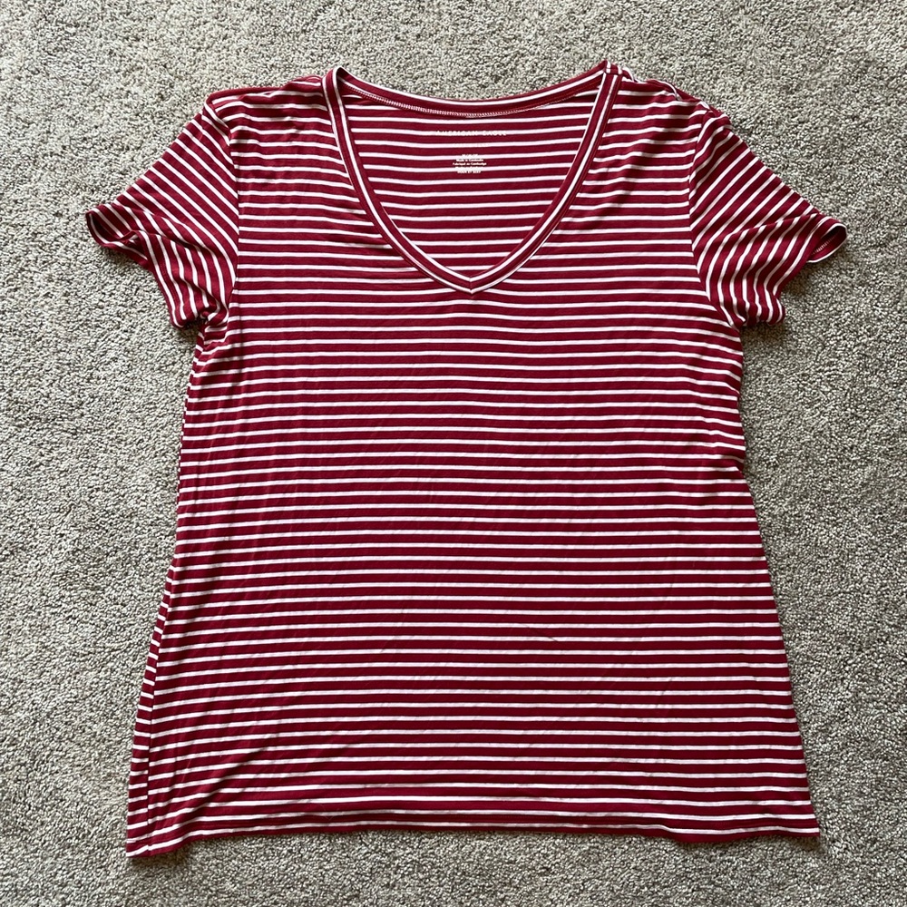Women’s American Eagle Soft & Sexy Tee - Red and White- Size Medium